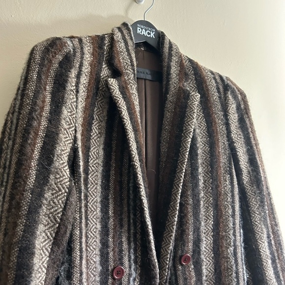 Jenni Kayne Double Breasted Striped Peacoat Size Small Brown/Tan - Picture 3 of 6